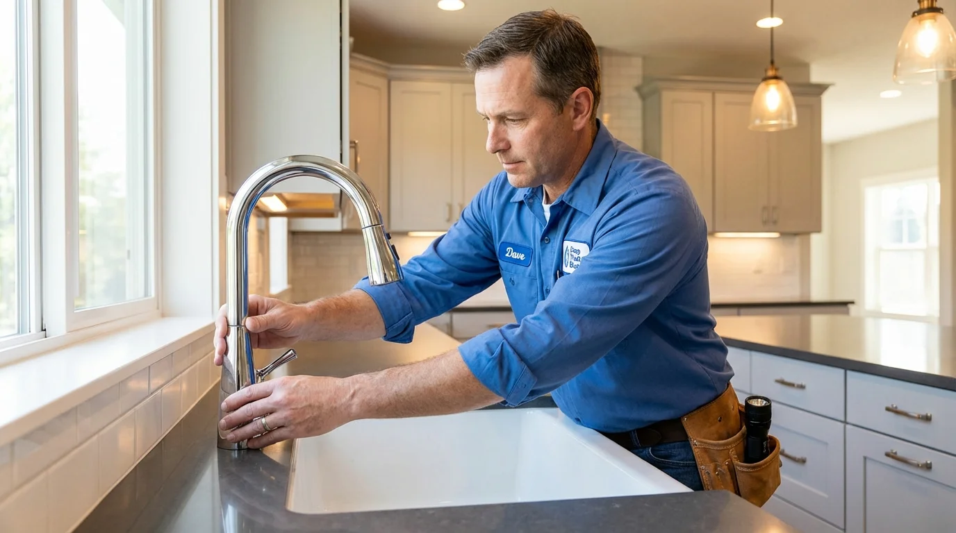 Kitchen faucet installation by Johns Plumbing LLC in Johnsonville